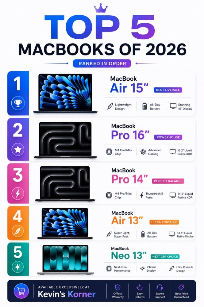 Best Apple MacBooks for Students, Creators, and Professionals